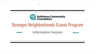 Stronger Neighborhoods Grants Program