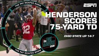 Pat McAfee Show reacts to TreVeyon Henderson’s 75-yard TD before halftime | Field Pass