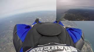 Squirrel Freak Wingsuit skydive - Front and Rear camera views - Skydiving Algarve