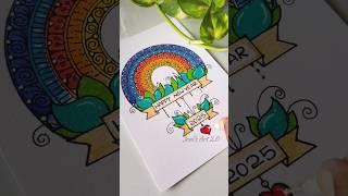 New year card ideas  new year mandala  #diy #shortsvideo #2025 #newyear #mandala #art #drawing