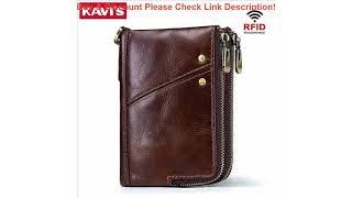 Deal KAVIS Rfid 100% Genuine Crazy Horse Leather Wallet Men Small Walet Portomonee Male Cuzdan Shor