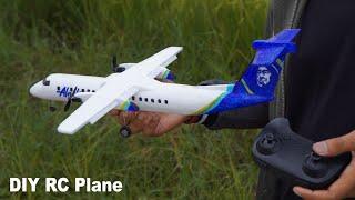 Making a micro RC plane Dash 8 Q400 Alaska out of styrofoam