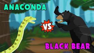 Anaconda vs Black Bear | Jungle vs Woodland Animals [S1] | Animal Animation