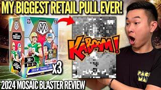 MY BIGGEST RETAIL HIT EVER (INSANE PULL)!  2024 Panini Mosaic Football Value Blaster Box Review x3