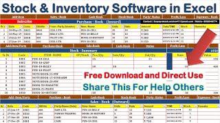 Free Inventory Software in Excel | Free inventory Excel Sheet | Download