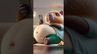 Capy boy laughing at chubby capy girl  #capy #funny #ai #cuteshorts #cute #socialmedia #chubby