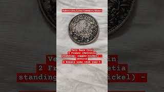 Very Rare Coin 2 Francs (Helvetia standing; copper-nickel) 1968 #ytviralshortvideos#ytshortvideos