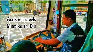 Highway bus driving ️ || Anukool bus driving Mumbai to diu