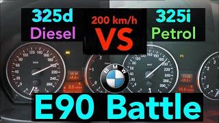 Acceleration Battle | E90 | BMW 325d vs BMW 325i | 3.0d vs 2.5i | 145 kW vs 160 kW