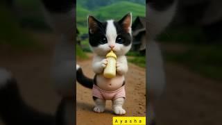 Dudi dudi dum dum cute white cat drinking milk #cat #cutekitty #kitty #catblogger #mycat #tabby