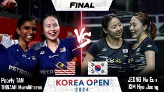 LIVE SCORE | FINAL | P TAN /THINAAH M vs JEONG Na Eun /KIM Hye Jeong | Korea Open 2024 Badminton