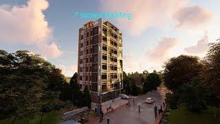 3D Building | 8 Storied Building plan