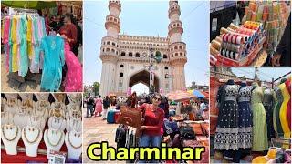 OMG Hyderabad Charminar Street Shopping From Rs.10| Cheapest Shopping Market Hyderabad|Laad Bazaar