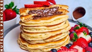 Nutella Stuffed Pancakes Recipe | How To Make Fluffy American Pancakes | Pancake Day 2022