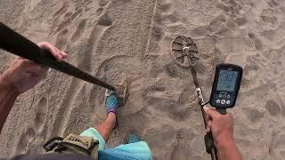 Beach metal detecting, Santa Monica, California