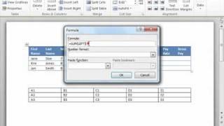 Word 2010 Tutorial Inserting Table Formulas Microsoft Training Lesson 17.1