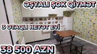 Xırdalanda İçi Dolu Əşyalı 3 Otaqlı Həyət Evi Şok Qiymətə