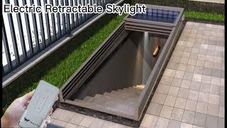 Electric Sliding Retractable Skylight Waterproof Staircase Roof Window