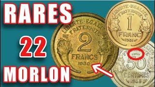 LES 22 Pièces de MONNAIES RARES et Chères Signées MORLON !!