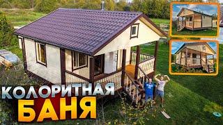 КОЛОРИТНАЯ БАНЯ! 6х6 метров с террасой. Глазами и руками плотника.