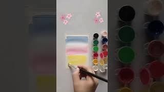 Easy sunset painting with 20 rs watercolor/ #painting #acrylicpainting #drawing #tutorial