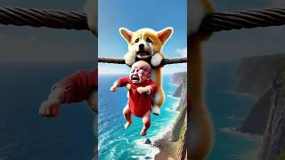 Corgi saves the Family in the Sky #cutedog #savefamily #viralshorts