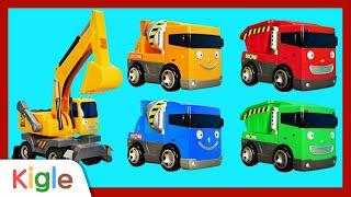 Tayo Bus Kecil | Kendaraan Berat Palsu | Excavator Truk Jungkit | KigleTV Indonesia