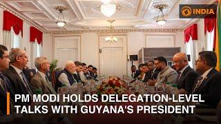 PM Modi holds delegation-level talks with Guyana's President | DD India News Hour