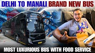 Brand New First Delhi to Manali Volvo Bus Journey with Free Food Service ️ | Zingbus Maxx