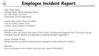 [LETTER TEMPLATE] How To Write Employee Incident Report Letter Step by Step Guide | WritingPractices