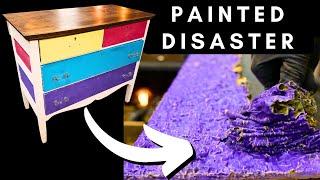 Ep. 78 Amazing RESTORATION of Nasty Painted ANTIQUE DRESSER