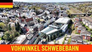 Vohwinkel station Schwebebahn Suspension Railway - Wuppertal (Germany) - Aerial View 4K