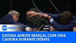 Datena é expulso de debate após dar cadeirada em Pablo Marçal | #SBTNewsnaTV (16/09/24)