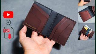 Slim leather vertical bifold wallet Pdf Pattern