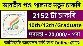 ভাৰতীয় পশু পালন বিভাগত চাকৰি - Jobs in assam || Assam job vacancy 2025