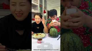 【mukbang】今天我就静静的看老公演！#夫妻日常#tricky