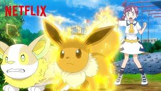 Team Rocket Battles Chloe’s Copycat Eevee ️️ Pokémon Master Journeys | Netflix After School