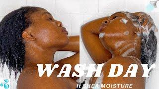 Wash Day Routine for (Dry, FINE/LOW Density !!! ) Natural 4C Hair | ft Shea Moisture (Sosé)