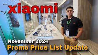 Xiaomi Promo Price List Update November 2024 | Xiaomi 14T Series | Redmi Note 13 Series | Pad Series