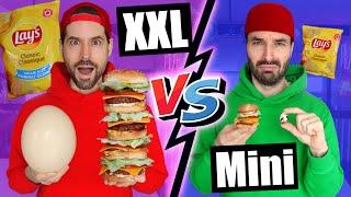 On mange la nourriture XXL vs MINIATURE pendant 24H - HUBY