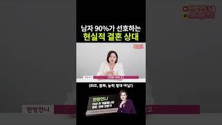 남자들 90%가 찾는 현실적 결혼 상대