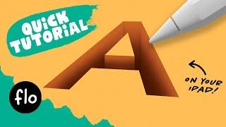 Make a 3D Letter in PROCREATE #Shorts - Quick Procreate Tutorial