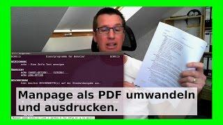 man Handbuchseite als PDF + ausdrucken - Ubuntu Linux + Linux Mint oder andere Linux Distributionen