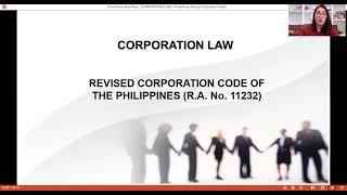 CORPORATION LAW: BASIC CONCEPTS