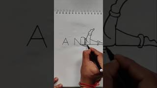 Drawing Hanumanji using letter ANL/ Quick simple and easy drawing of lord Hanuman
