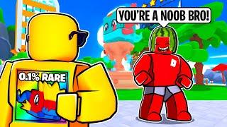 Pretending to be a Noob in Battle Pets Tower Defense on Roblox