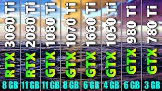 3060 Ti vs 2080 Ti vs 1080 Ti vs 1070 Ti vs 1660 Ti vs 1050 Ti vs 980 Ti vs 780 Ti | PC Gaming Test