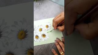  EASY Flower Painting DAISIES For Beginners Acrylic Colors #shorts #flowerpainting