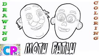 Motu Patlu Drawing & Coloring Pages with Puzzle, How to Draw and Color Motu Patlu,Coloring Pages Tv