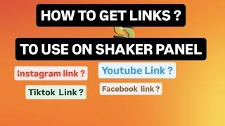 HOW TO GET LINK TO USE on SHAKER SMM PANEL 